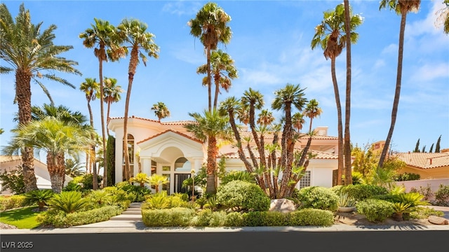 8617 Titleist Cir, Las Vegas, NV 89117 - mediterranean / spanish home with stucco siding and a tile roof