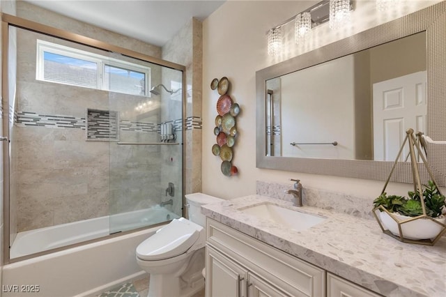 7112 Rancho De Taos Ct, Las Vegas, NV 89130 - bathroom featuring vanity and shower / bath combination with glass door