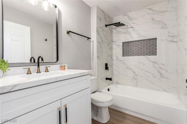 3408 Winterhaven St Unit 203, Las Vegas, NV 89108 - full bath with vanity, wood finished floors, and bathtub / shower combination