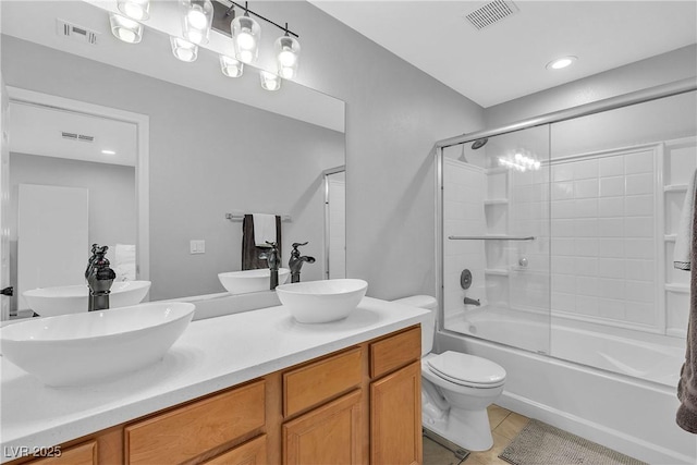 9074 Maycott Ave, Las Vegas, NV 89148 - bathroom with combined bath / shower with glass door and double vanity