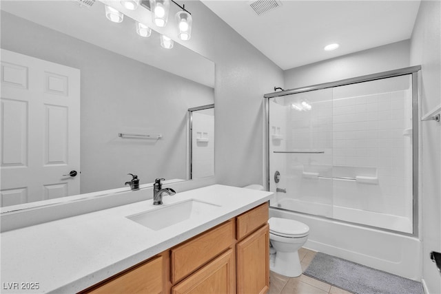 9074 Maycott Ave, Las Vegas, NV 89148 - bathroom with vanity, tile patterned flooring, and shower / bathtub combination