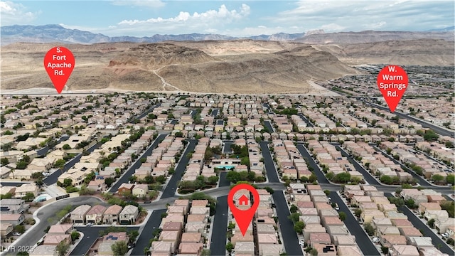 9074 Maycott Ave, Las Vegas, NV 89148 - aerial view of residential area with a mountain backdrop