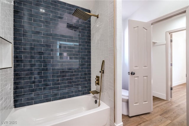 1144 Calico Ridge Dr, Henderson, NV 89011 - bathroom with wood finished floors and bathing tub / shower combination