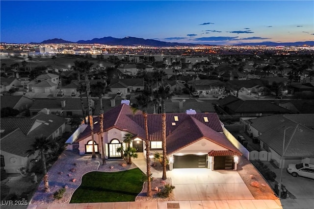 1144 Calico Ridge Dr, Henderson, NV 89011 - aerial view of property and surrounding area with mountains