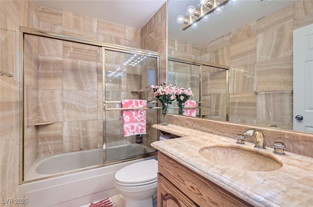 7068 Bright Springs Ct, Las Vegas, NV 89113 - bathroom with vanity and combined bath / shower with glass door