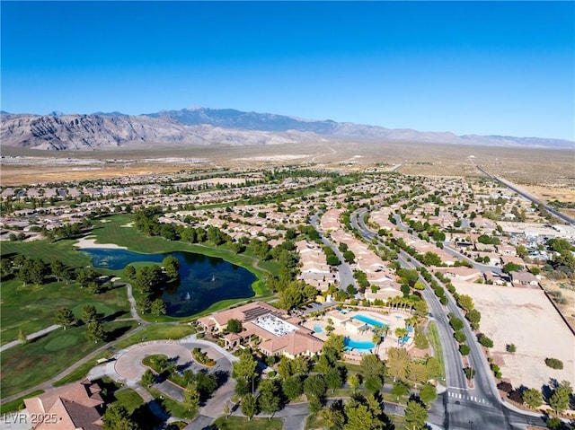 5520 Carrara Pointe St, Pahrump, NV 89061 - aerial view of property and surrounding area featuring a water and mountain view and nearby suburban area