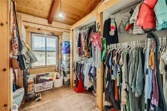 7790 Scottie St, Las Vegas, NV 89166 - spacious closet featuring carpet floors and beamed ceiling