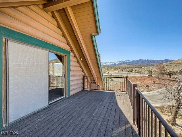 7790 Scottie St, Las Vegas, NV 89166 - wooden terrace with a mountain view