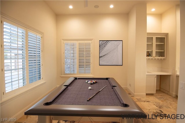9 Knob Oak Dr, Henderson, NV 89052 - rec room with billiards and recessed lighting