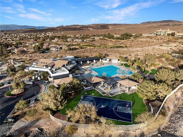 9 Knob Oak Dr, Henderson, NV 89052 - drone / aerial view of a mountainous background and a pool area