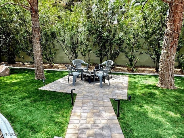 2975 Montessouri St, Las Vegas, NV 89117 - fenced backyard with a patio area