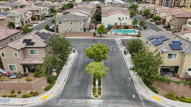 9305 Briar Bridge Ave, Las Vegas, NV 89148 - aerial view of residential area featuring a pool area
