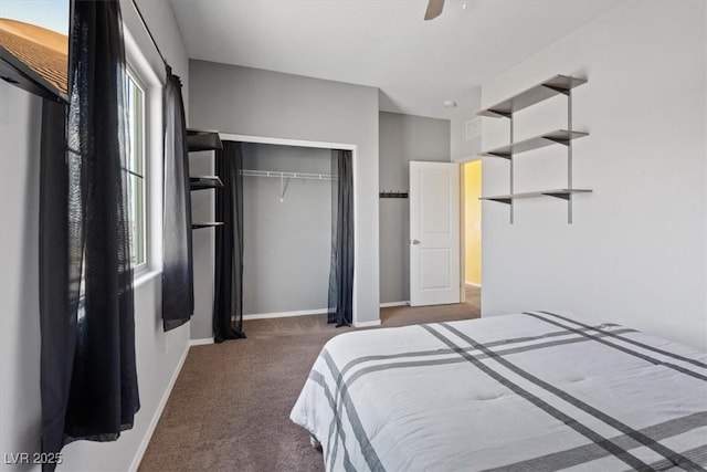 9305 Briar Bridge Ave, Las Vegas, NV 89148 - bedroom featuring carpet floors, a closet, and ceiling fan