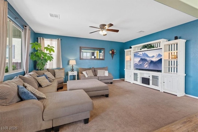 9305 Briar Bridge Ave, Las Vegas, NV 89148 - living room featuring a ceiling fan and baseboards