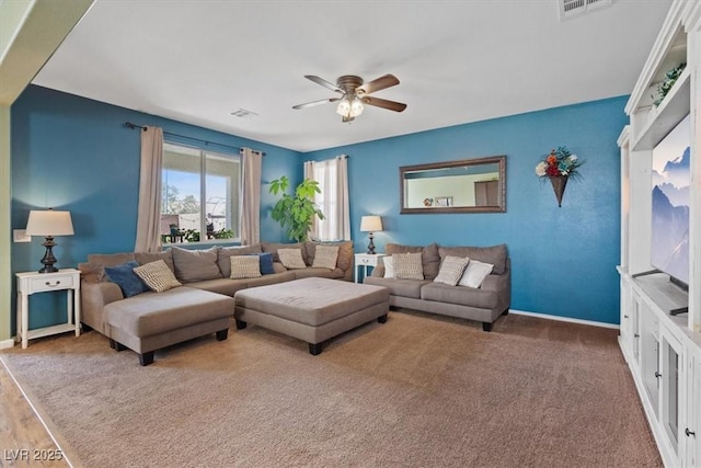 9305 Briar Bridge Ave, Las Vegas, NV 89148 - living area with a ceiling fan and baseboards