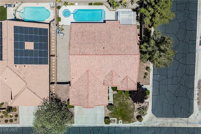 3882 Genoa Dr, Las Vegas, NV 89141 - aerial view of property and surrounding area with a pool area