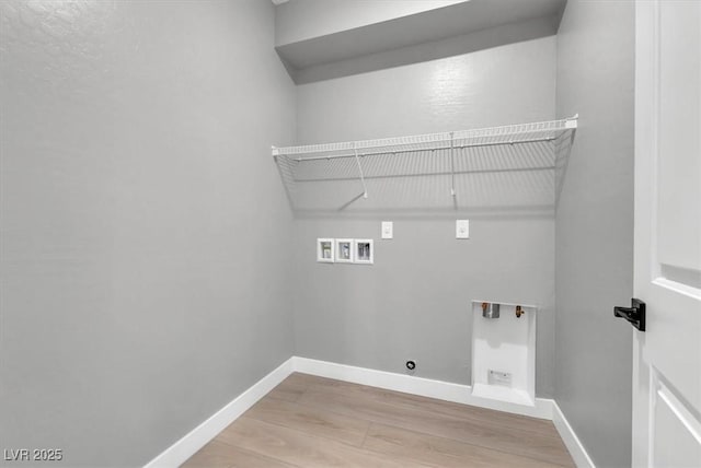 514 Fairview Hills St, Las Vegas, NV 89138 - laundry area with hookup for a washing machine, electric dryer hookup, and light wood-style floors