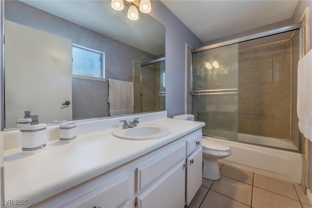2690 Diamante Cir, Las Vegas, NV 89121 - full bathroom with vanity, tile patterned flooring, and enclosed tub / shower combo