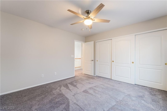 8424 Willowleaf Ct, Las Vegas, NV 89128 - unfurnished bedroom featuring carpet, a closet, and ceiling fan