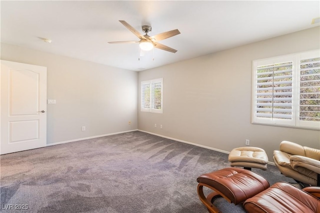 8424 Willowleaf Ct, Las Vegas, NV 89128 - sitting room featuring healthy amount of natural light, ceiling fan, and carpet