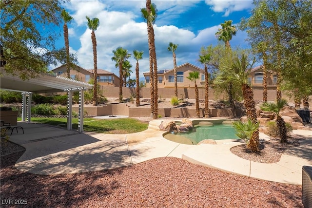 8424 Willowleaf Ct, Las Vegas, NV 89128 - view of community featuring a patio, a jacuzzi, and a pergola