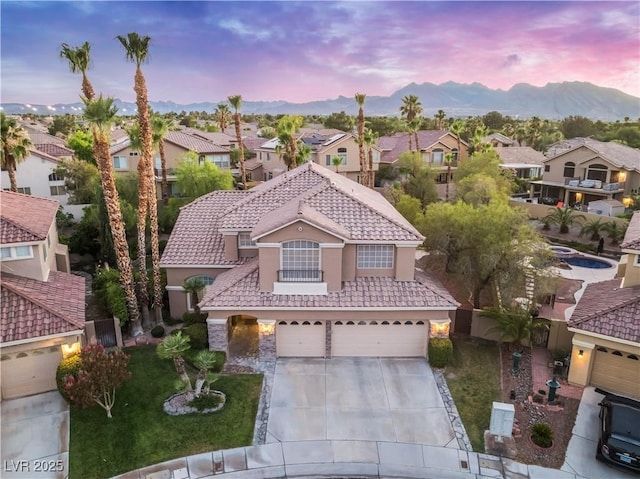 8424 Willowleaf Ct, Las Vegas, NV 89128 - mediterranean / spanish-style house featuring a residential view, stucco siding, and a tile roof