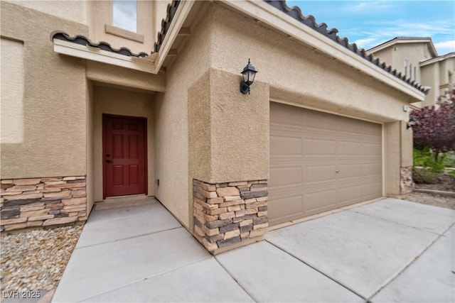 9217 Apollo Heights Ave, Las Vegas, NV 89149 - property entrance with stone siding and stucco siding