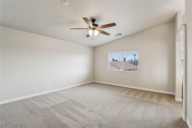 5541 Meridian Rain St, North Las Vegas, NV 89031 - carpeted spare room featuring ceiling fan and vaulted ceiling