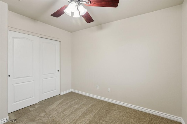 5541 Meridian Rain St, North Las Vegas, NV 89031 - unfurnished bedroom featuring carpet flooring, a closet, and a ceiling fan