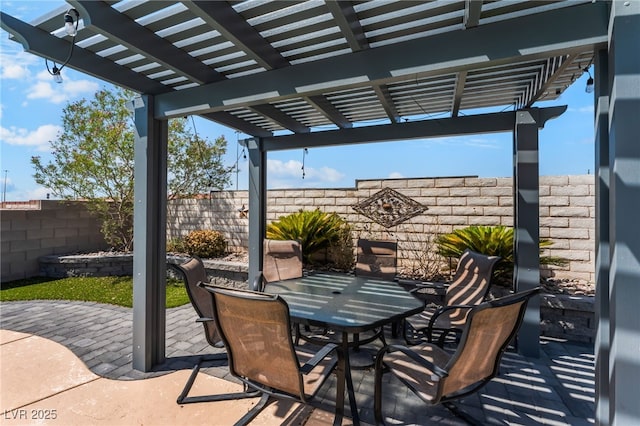 7909 Lovely Pine Pl, Las Vegas, NV 89143 - view of patio with a pergola and outdoor dining area