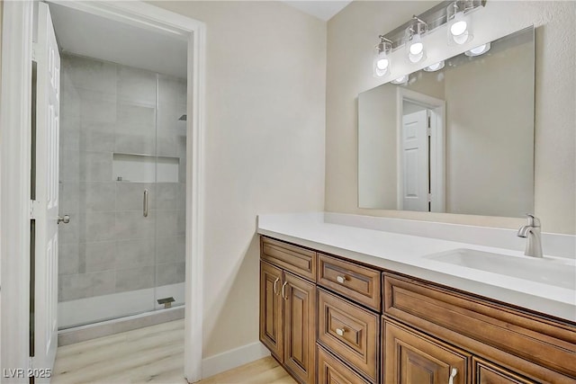 6125 Resort Ridge St, Las Vegas, NV 89130 - full bathroom featuring a stall shower and vanity