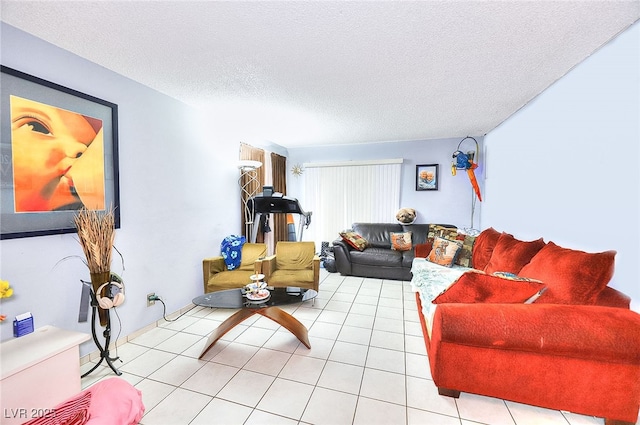 1500 Hialeah Dr Unit C, Las Vegas, NV 89119 - tiled living room featuring a textured ceiling