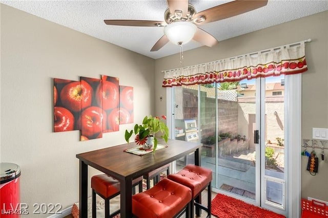 3393 Narod St, Las Vegas, NV 89121 - dining room with ceiling fan and a textured ceiling