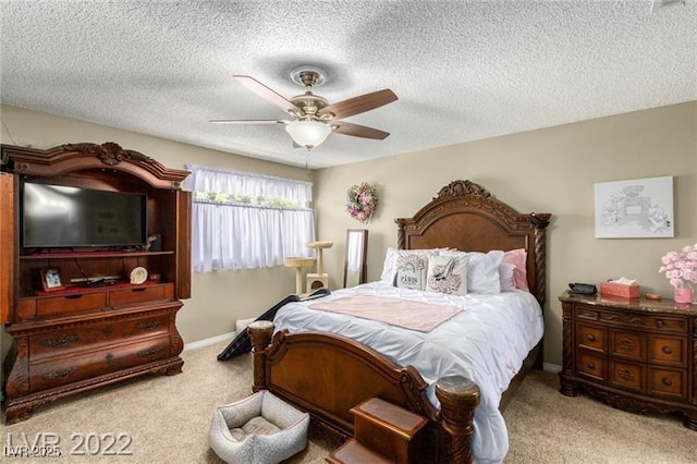 3393 Narod St, Las Vegas, NV 89121 - bedroom featuring carpet floors, a textured ceiling, and a ceiling fan