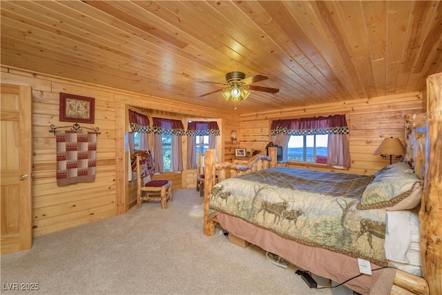 1458 W 6400 S, Cedar City, UT 84720 - bedroom with wooden walls, wooden ceiling, carpet floors, and ceiling fan