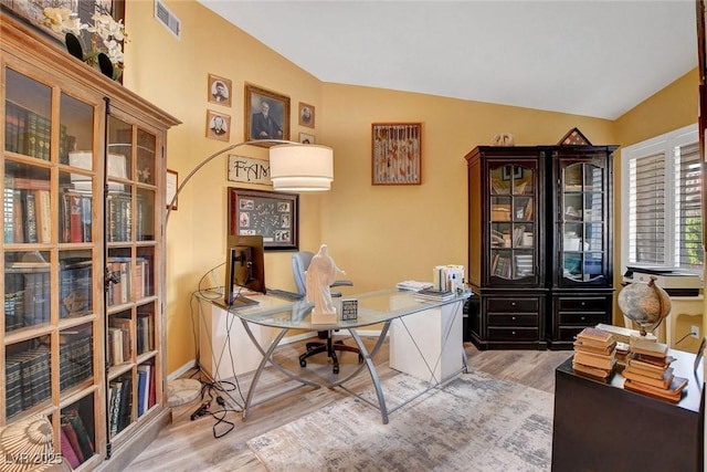 9553 Gainey Ranch Ave, Las Vegas, NV 89147 - office area with wood finished floors and lofted ceiling