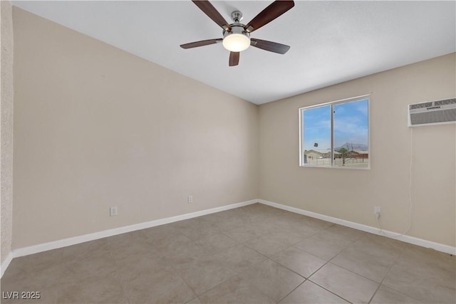 1770 W Charleston Park Ave, Pahrump, NV 89048 - unfurnished room featuring a ceiling fan, an AC wall unit, and light tile patterned floors