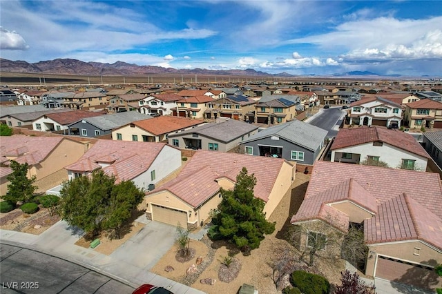 7460 Chaffinch St, North Las Vegas, NV 89084 - aerial view of residential area featuring mountains
