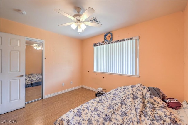 111 Narcissus Ln, Las Vegas, NV 89107 - bedroom featuring wood finished floors and a ceiling fan