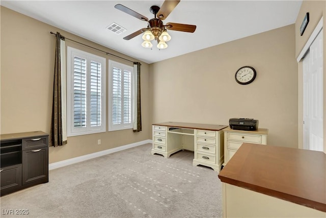 7125 Silver Ridge Peak St, Las Vegas, NV 89166 - office area featuring ceiling fan and light carpet