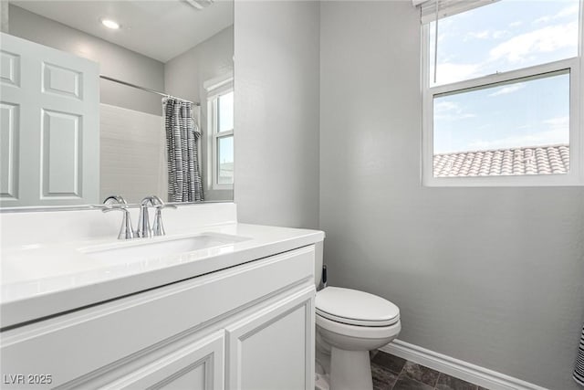 7615 Quail Dust St, North Las Vegas, NV 89084 - bathroom featuring vanity, curtained shower, and recessed lighting