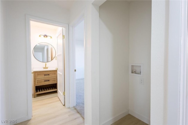 119 Cedar St, Henderson, NV 89015 - hall with light wood-style flooring and baseboards