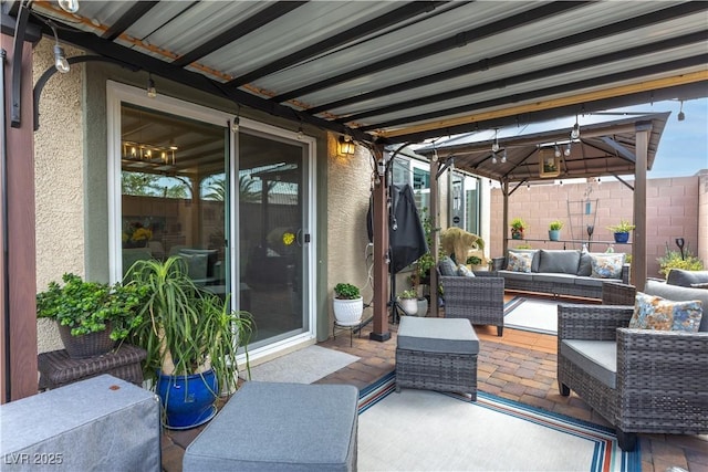 1981 Komodo Dragon Ct, North Las Vegas, NV 89032 - view of patio featuring a gazebo and an outdoor hangout area