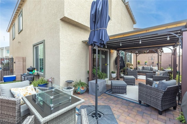 1981 Komodo Dragon Ct, North Las Vegas, NV 89032 - fenced backyard featuring an outdoor hangout area and a patio