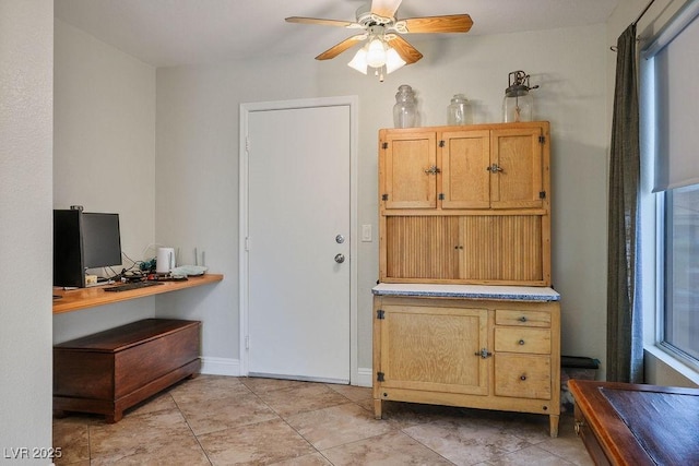 9325 Yucca Blossom Dr, Las Vegas, NV 89134 - interior space featuring a ceiling fan and light tile patterned floors