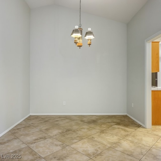 9325 Yucca Blossom Dr, Las Vegas, NV 89134 - unfurnished dining area with a chandelier and lofted ceiling