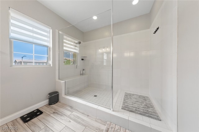 367 Pollino Peaks St, Las Vegas, NV 89138 - bathroom featuring a tile shower and recessed lighting