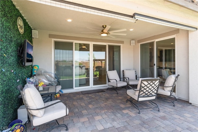 6209 Gambetta St, Las Vegas, NV 89115 - view of patio featuring a ceiling fan