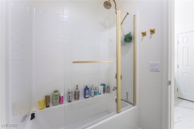 6209 Gambetta St, Las Vegas, NV 89115 - bathroom with bath / shower combo with glass door and marble finish flooring