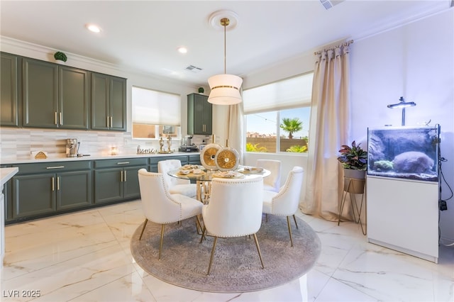 6209 Gambetta St, Las Vegas, NV 89115 - dining room featuring light marble finish floors, healthy amount of natural light, and recessed lighting